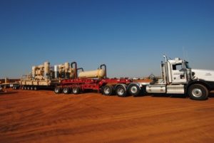 Transporting 160,000lb Gas Compressors to Geary,OK